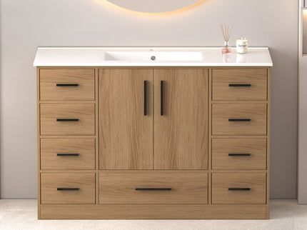Bathroom Vanity With Abundant Storage 2 Soft Close Doors And 9 Drawers
