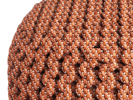 Wynne - Round Knitted Outdoor / Indoor Pouf - Orange
