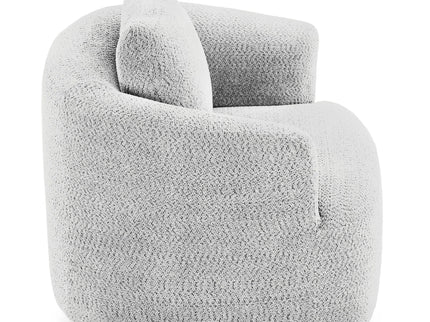360° Swivel Barrel Sofa Chair With Throw Pillow, Upholstered Accent Chair