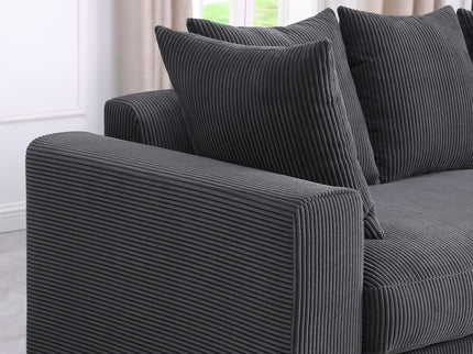Naomi - 3 Piece Upholstered Sectional - Dark Gray