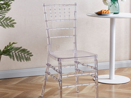 Dining Chair With Plastic Seat, Welding Chair (Set of 4) - Transparent