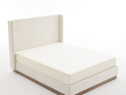 Hosford - Minimalist Upholstered Wingback Bed With Wood Base Platform