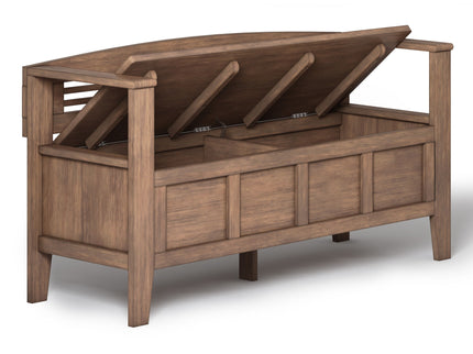 Adams - Entryway Storage Bench - Rustic Natural Aged Brown