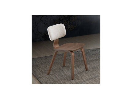 Casson - Boucle 7 Walnut Side Chair (Set of 2) - White / Walnut
