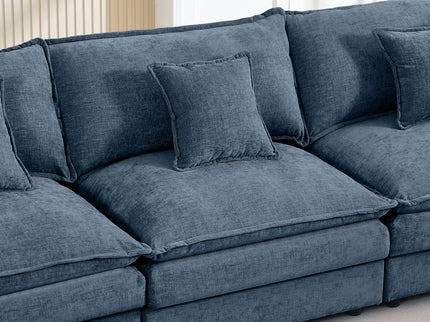 Modular L-Shaped Sectional Sofa With Movable Ottoman