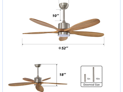 Ceiling Fan With Lights Quiet DC Motor Ceiling Fans 6 Speed Levels - Nickel