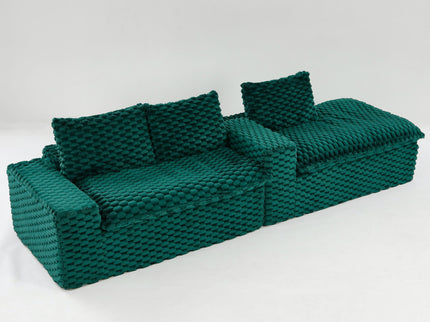 Modular Sofa, Convertible Twin Seat With Chaise Lounge