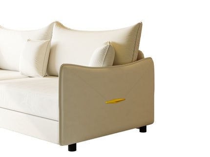 King Pull Out Sofa Bed, 3-In-1 Convertible Bed With 3 Pillows