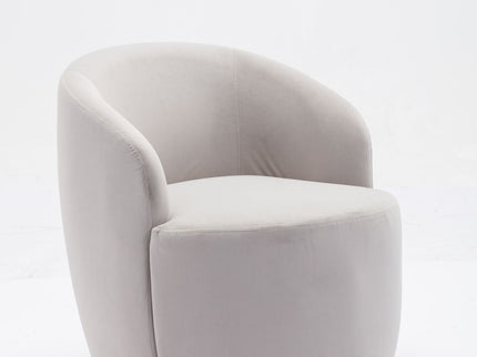 Swivel Accent Armchair Barrel Chair With Powder Coating Metal Ring