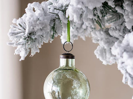 Long Neck Ball Ornaments, Glass Decorative Hanging Ball Christmas Tree Ornaments For Holiday Party Decorations (Set of 12) - Green