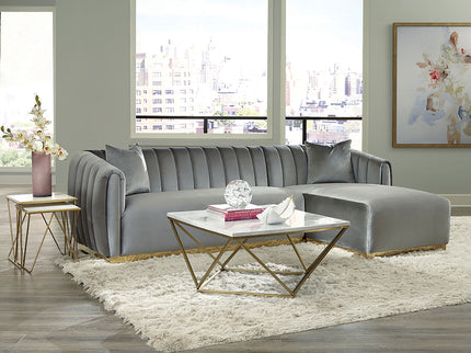 Orion - Coffee Table With Leg Geometric Design - White