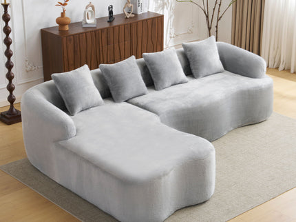 Modular L-Shape Sectional Sofa With Curved Chaise