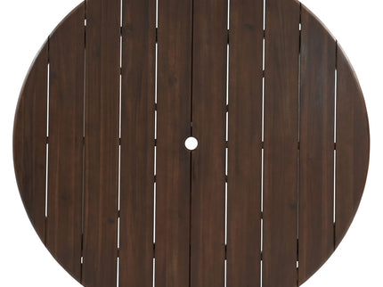 5 Piece Round Patio Table & Cushioned Armrest Chairs, Outdoor Dining Set With Umbrella Hole