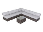 Dark Brown / 2 Pc. 7 Seater Symmetrical Sectional, Table
