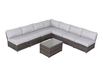 Comfortable Modern Patio Rattan Sectional Set With Cushions