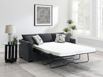 Pacheco - Upholstered Sleeper Sectional Chaise Sofa With Pocket Coils And Reversible Cushions - Dark Gray
