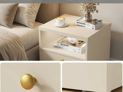 Nightstand With Door & Shelf, 2 Drawer Side Table