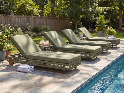 Outdoor Chaise Lounge & Wheels, 5 Position Adjustable Backrest