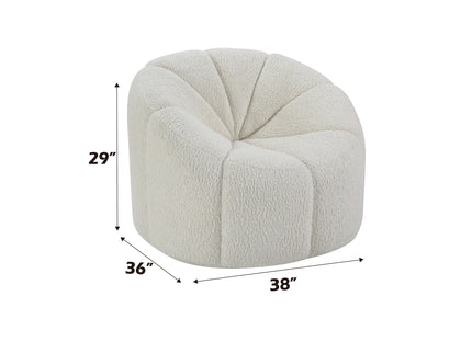 Osmash - Teddy Sherpa Chair With Swivel - White