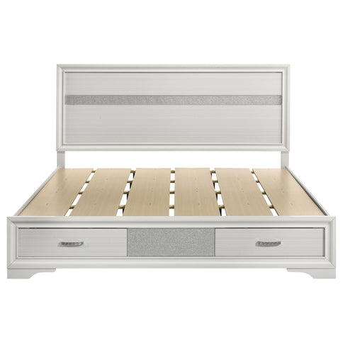 California King Storage Platform Bed With 2 Drawer - White