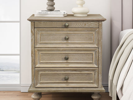 Farmhouse Nightstand With 4 Drawers