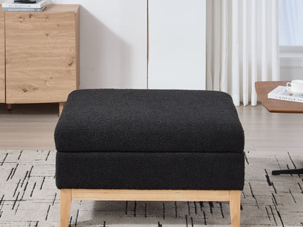 Upholstered Storage Ottoman With Reversible Lid Coffee Table, Foot Stool