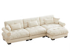 Beige / 2 Pc. 3 Seater Sectional, Ottoman