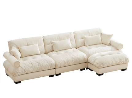 Super Comfort Oversized Modular Sectional Sofa With Movable Ottoman