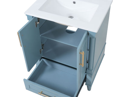 Bathroom Vanity With Ornate French Cylinder Legs, Soft Close Drawer
