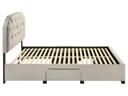 4 Drawer Upholstered Storage Bed With Button Tufting