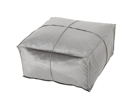 Nati - Square Pouf Ottoman And Floor Cushion - Smoke