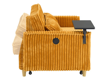 Pull Out Sofa With Movable Tabletop And USB Ports