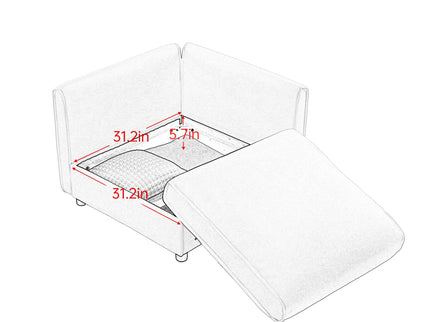 Modern (Set of 6) Modular Sectional Sofa With Storage Soft Cylindrical Design For Living Room - Green