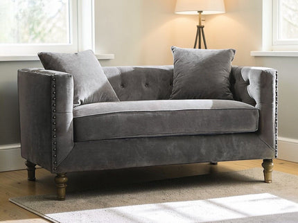 Sidonia - Loveseat With 2 Pillows - Gray