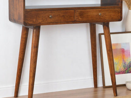 Curved Chestnut Console Table