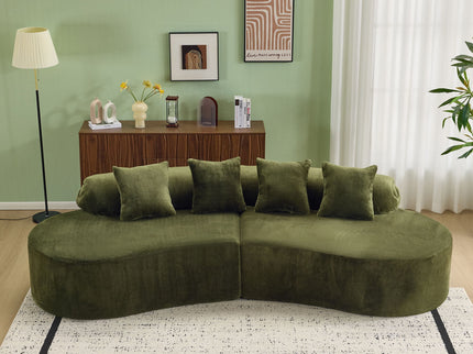 Modern Curved Sofa With Pillows