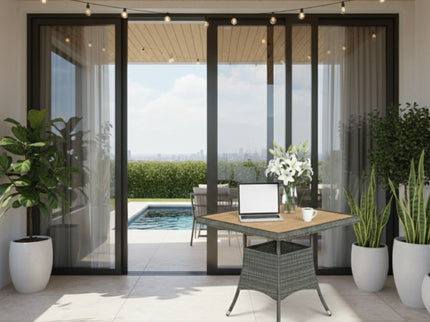 All-Weather Square Rattan Patio Dining Table