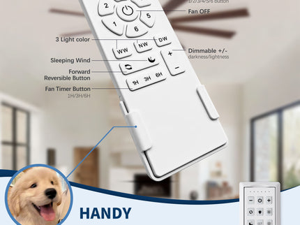 Large Ceiling Fan With Dimmable LED Light 8 Blades Remote Control, Reversible DC Motor
