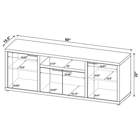 Noriega - 4 Door 60" TV Stand With Hidden Storage - Mango Color
