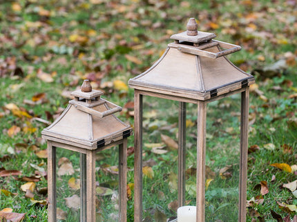 Candle Lantern Decorative, Hurricane Lantern Holder Decor For Indoor Outdoor, Home Garden Wedding - Ivory