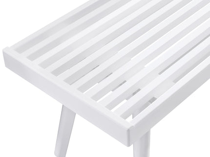 Larwich - Solid Wood Slatted Bench - White