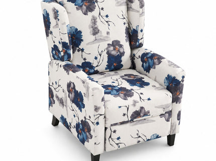 Wingback Recliner Chair With Padded Arms - Blue