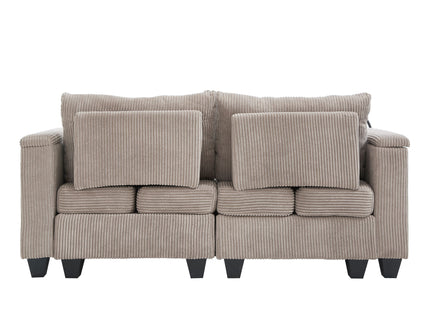 Convertible Chaise Lounge Sofa Chair With USB Ports, Cup Holders, Phone Holder And Storage