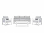 White / 4 Pc. Sofa, 2 Chairs, Coffee Table