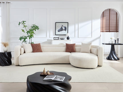 Curved Sectional Sofa, L - Shape Modular Chaise