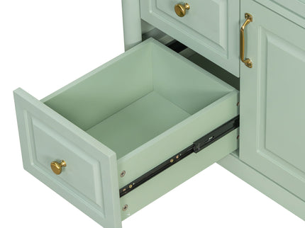 Freestanding Bathroom Vanity With Sink, Adjustable Shelf, Flip Drawer