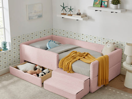 Safe Kids Bed With Guardrails And Storage