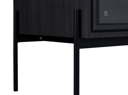 Modern Minimalist Style LED Curio Cabinet With Tempered Glass Door, Metal Legs