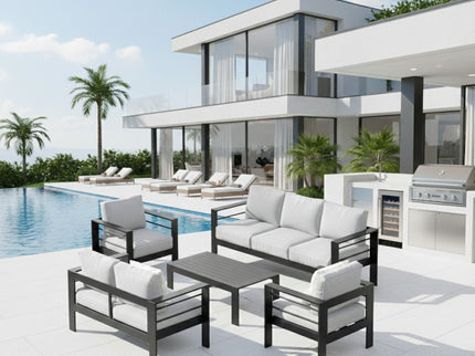 Outdoor Patio Set, All-Weather With Thick Cushions