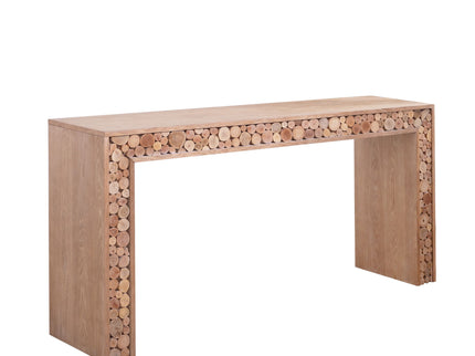 Rustic Wood Console Table With Natural Log Accents, Entryway Table, Narrow Sofa Table, Hallway Accent Table, Modern Farmhouse Style - Natural